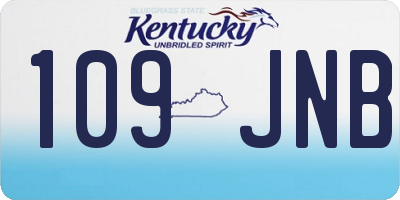 KY license plate 109JNB