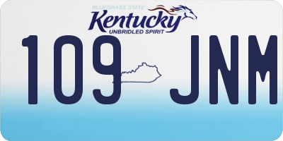 KY license plate 109JNM