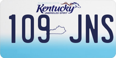 KY license plate 109JNS