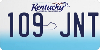KY license plate 109JNT