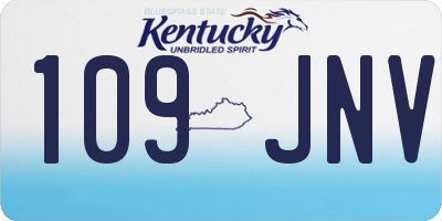 KY license plate 109JNV