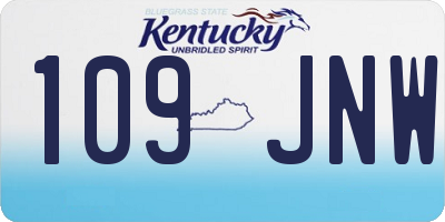 KY license plate 109JNW