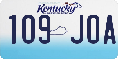 KY license plate 109JOA