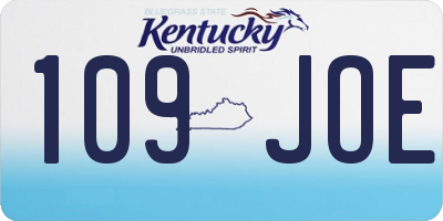 KY license plate 109JOE