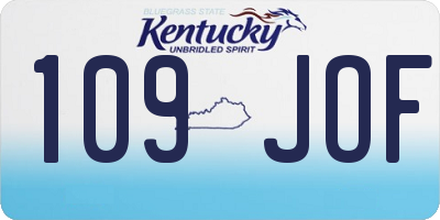 KY license plate 109JOF