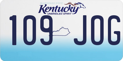 KY license plate 109JOG