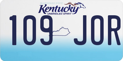 KY license plate 109JOR