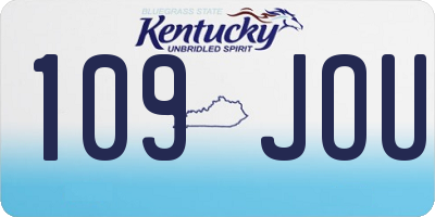 KY license plate 109JOU