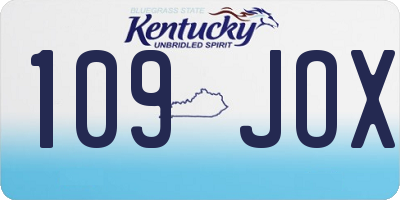KY license plate 109JOX
