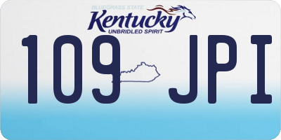 KY license plate 109JPI