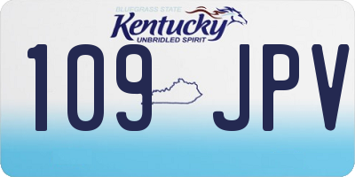 KY license plate 109JPV