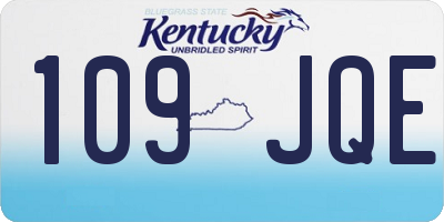 KY license plate 109JQE