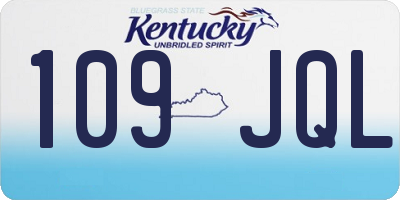 KY license plate 109JQL