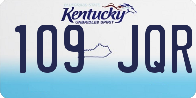 KY license plate 109JQR