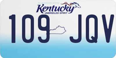 KY license plate 109JQV