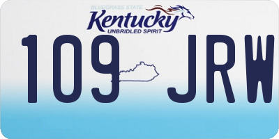 KY license plate 109JRW