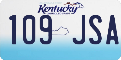 KY license plate 109JSA