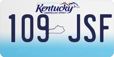 KY license plate 109JSF