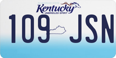 KY license plate 109JSN
