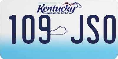 KY license plate 109JSO