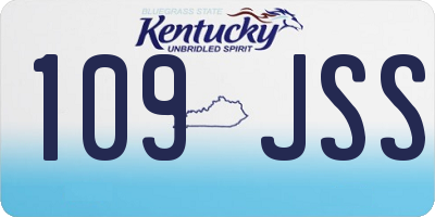 KY license plate 109JSS