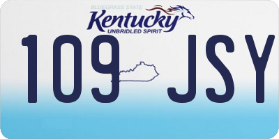 KY license plate 109JSY