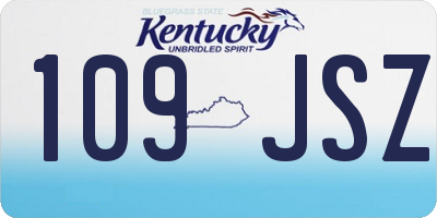 KY license plate 109JSZ