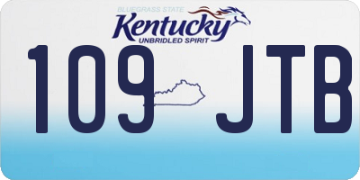 KY license plate 109JTB