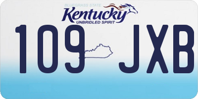 KY license plate 109JXB