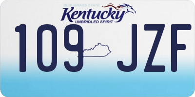 KY license plate 109JZF