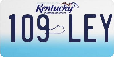 KY license plate 109LEY