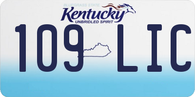 KY license plate 109LIC