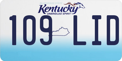 KY license plate 109LID