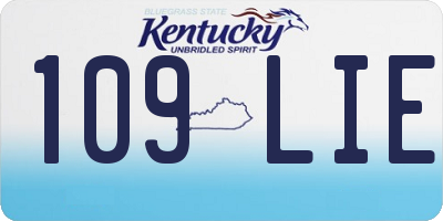 KY license plate 109LIE