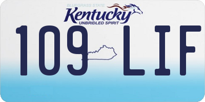 KY license plate 109LIF