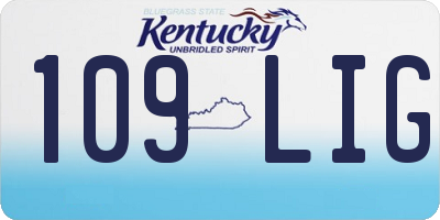 KY license plate 109LIG