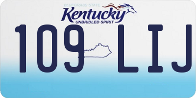 KY license plate 109LIJ