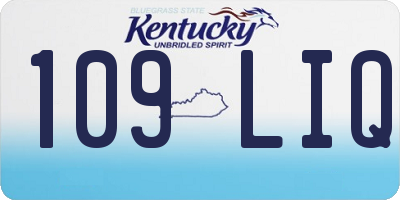 KY license plate 109LIQ