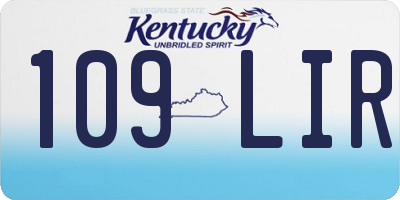 KY license plate 109LIR
