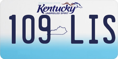 KY license plate 109LIS