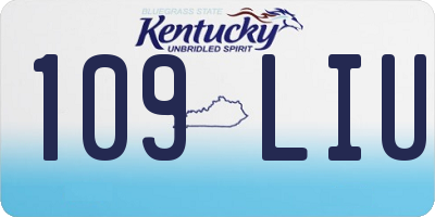 KY license plate 109LIU