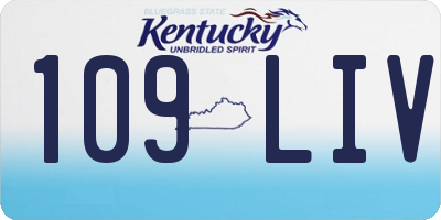 KY license plate 109LIV