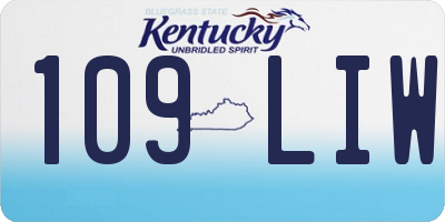 KY license plate 109LIW