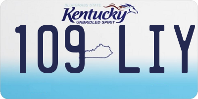 KY license plate 109LIY