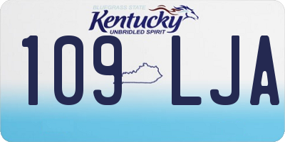 KY license plate 109LJA