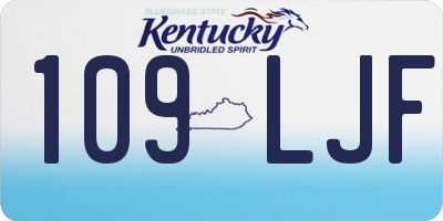 KY license plate 109LJF