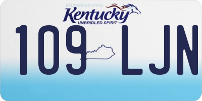 KY license plate 109LJN