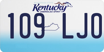 KY license plate 109LJO