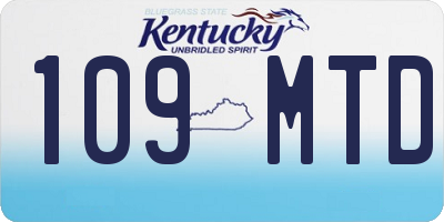 KY license plate 109MTD