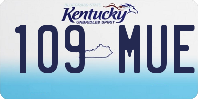 KY license plate 109MUE